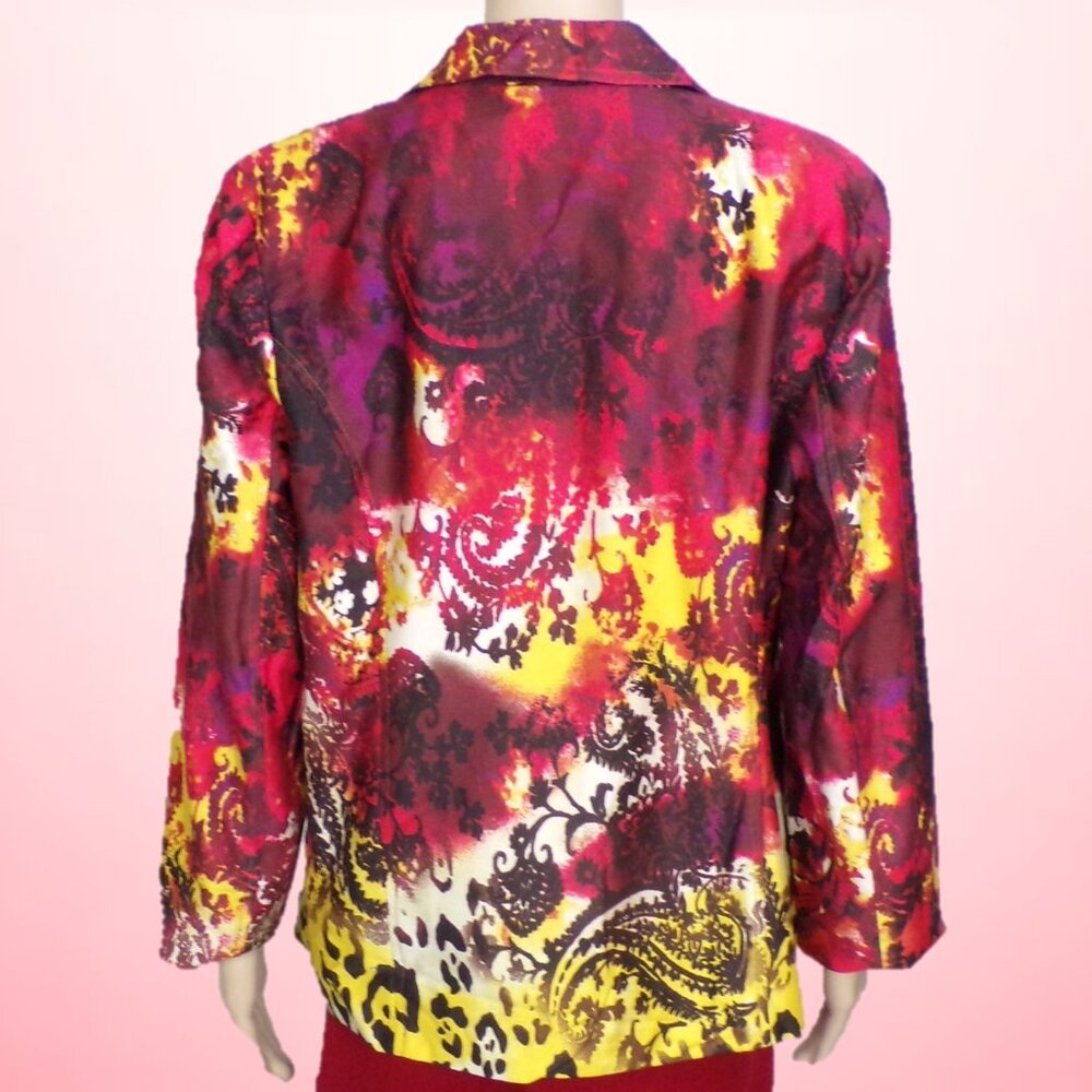 BIRCH HILL size XL Juniors multicolor blazer 100% cotton dry clean only - Picture 7 of 15